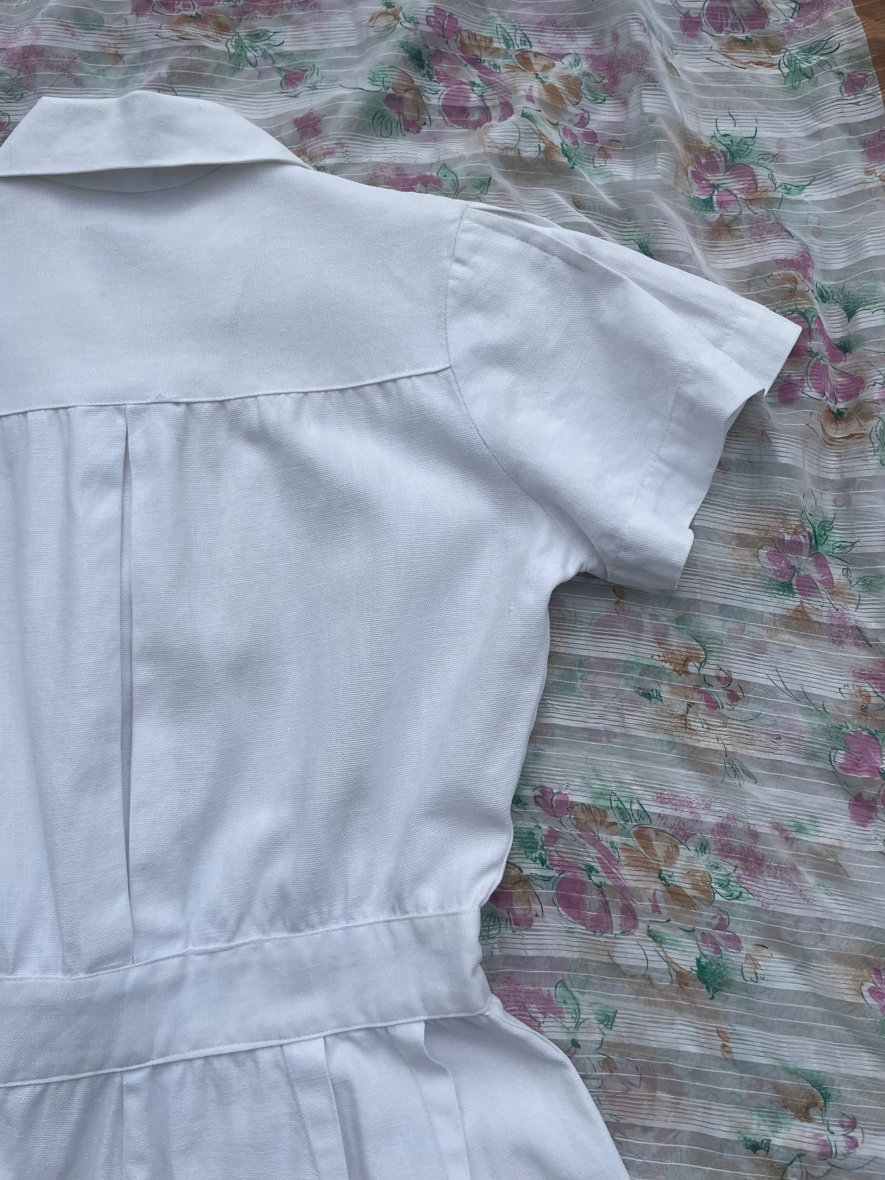 1930s/1940s Ivory Linen Tennis Sportswear Playsuit