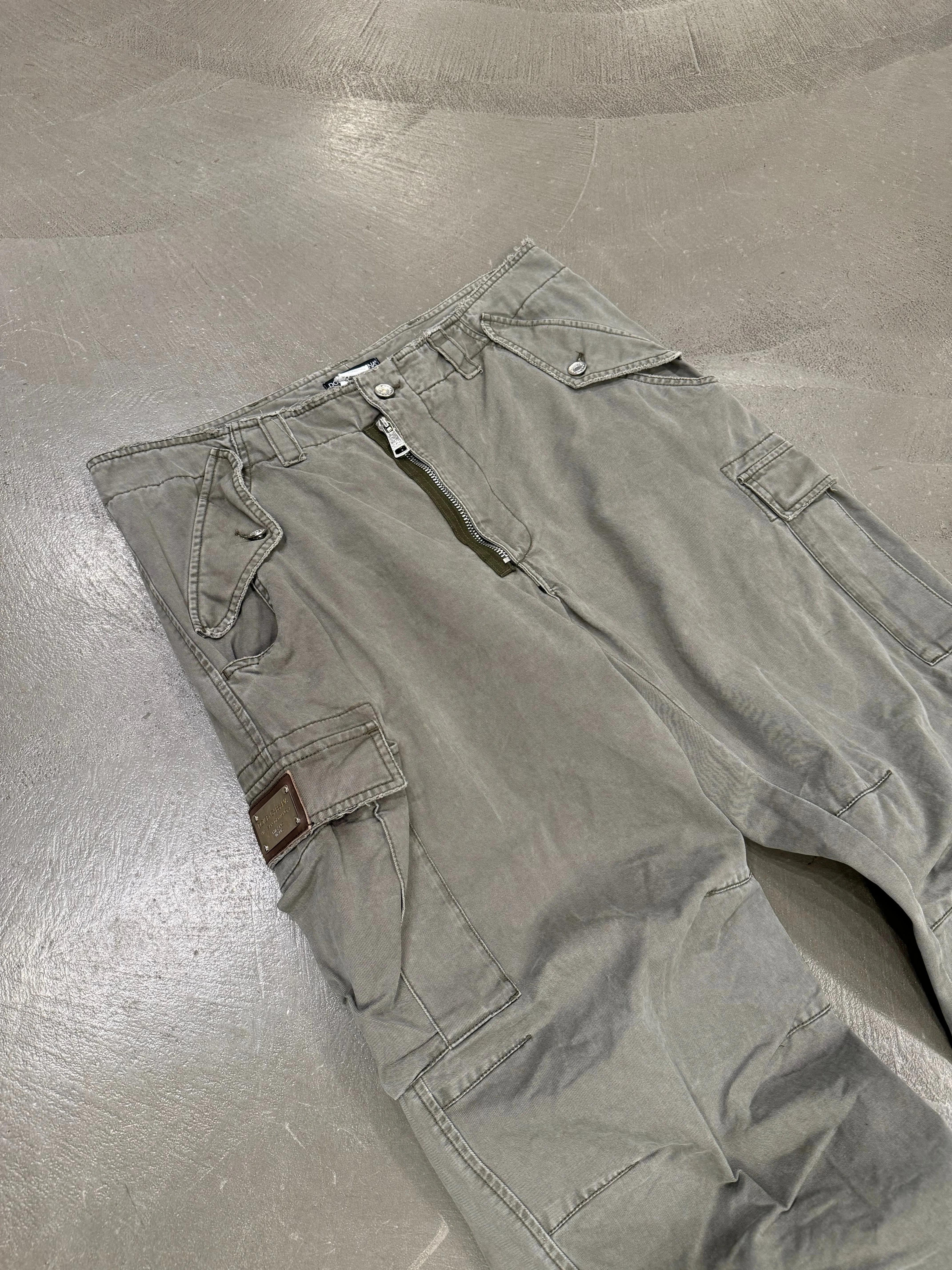2008 Dolce & Gabbana double ankle zipper cargo pants