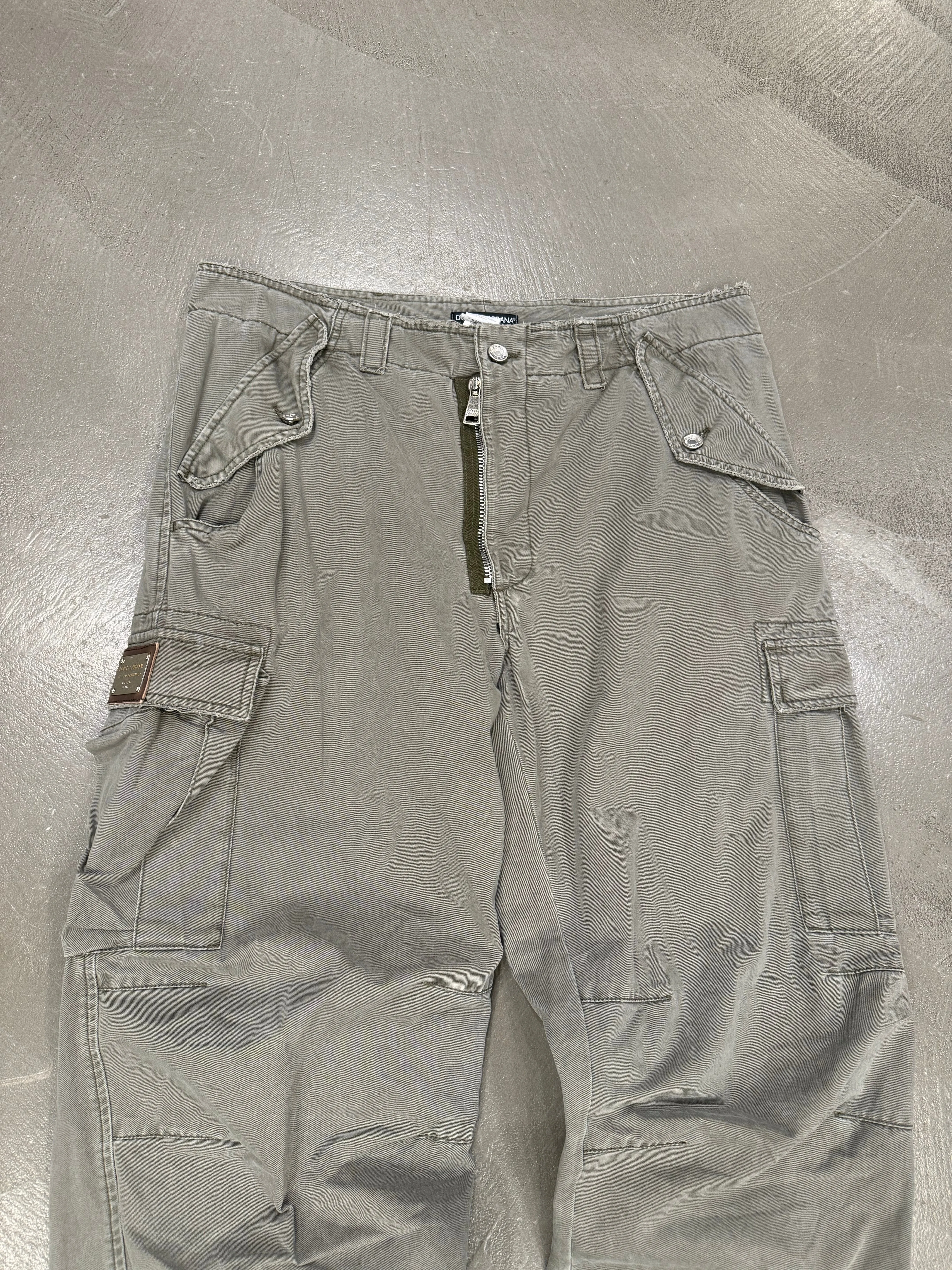 2008 Dolce & Gabbana double ankle zipper cargo pants