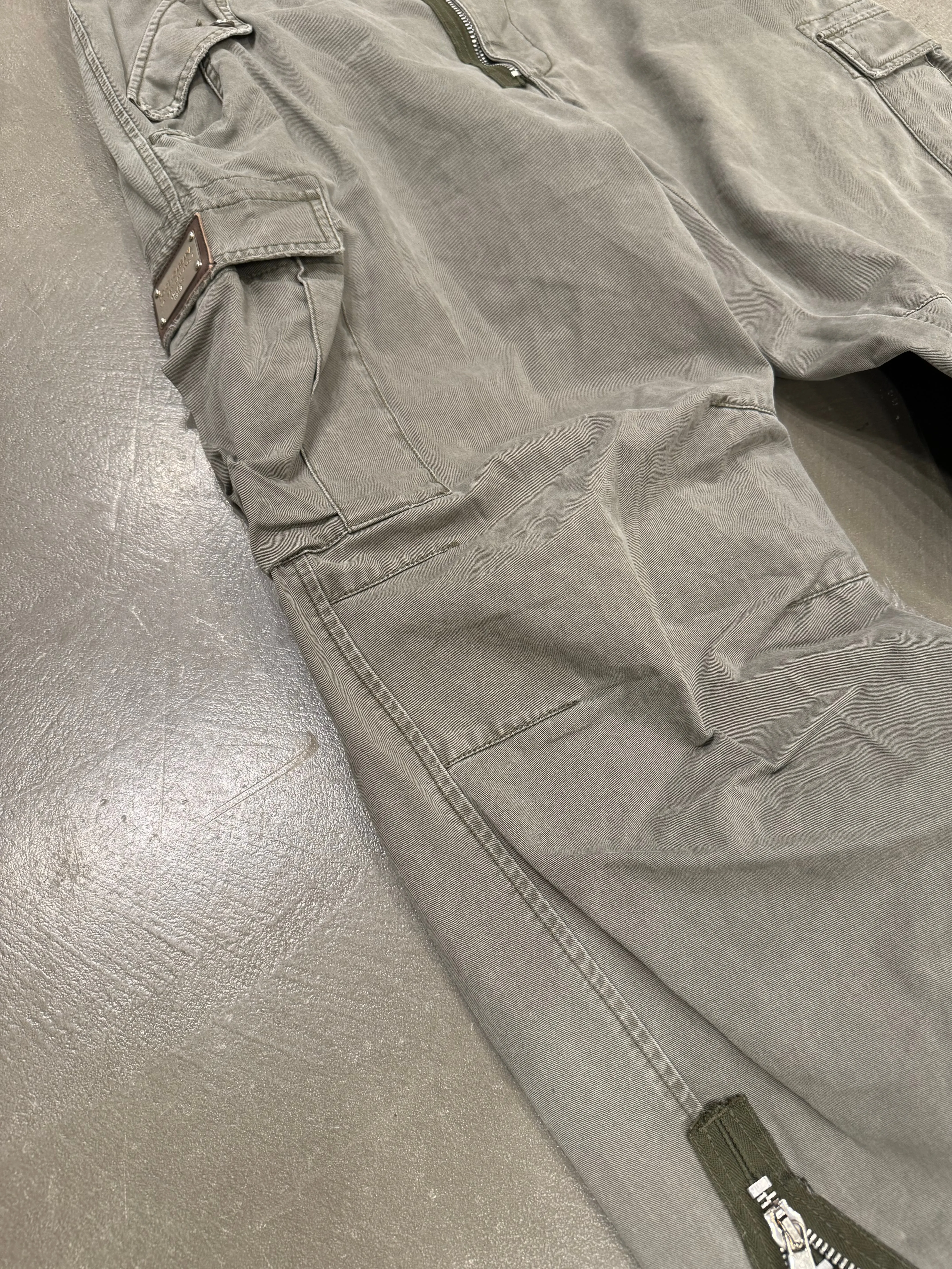 2008 Dolce & Gabbana double ankle zipper cargo pants
