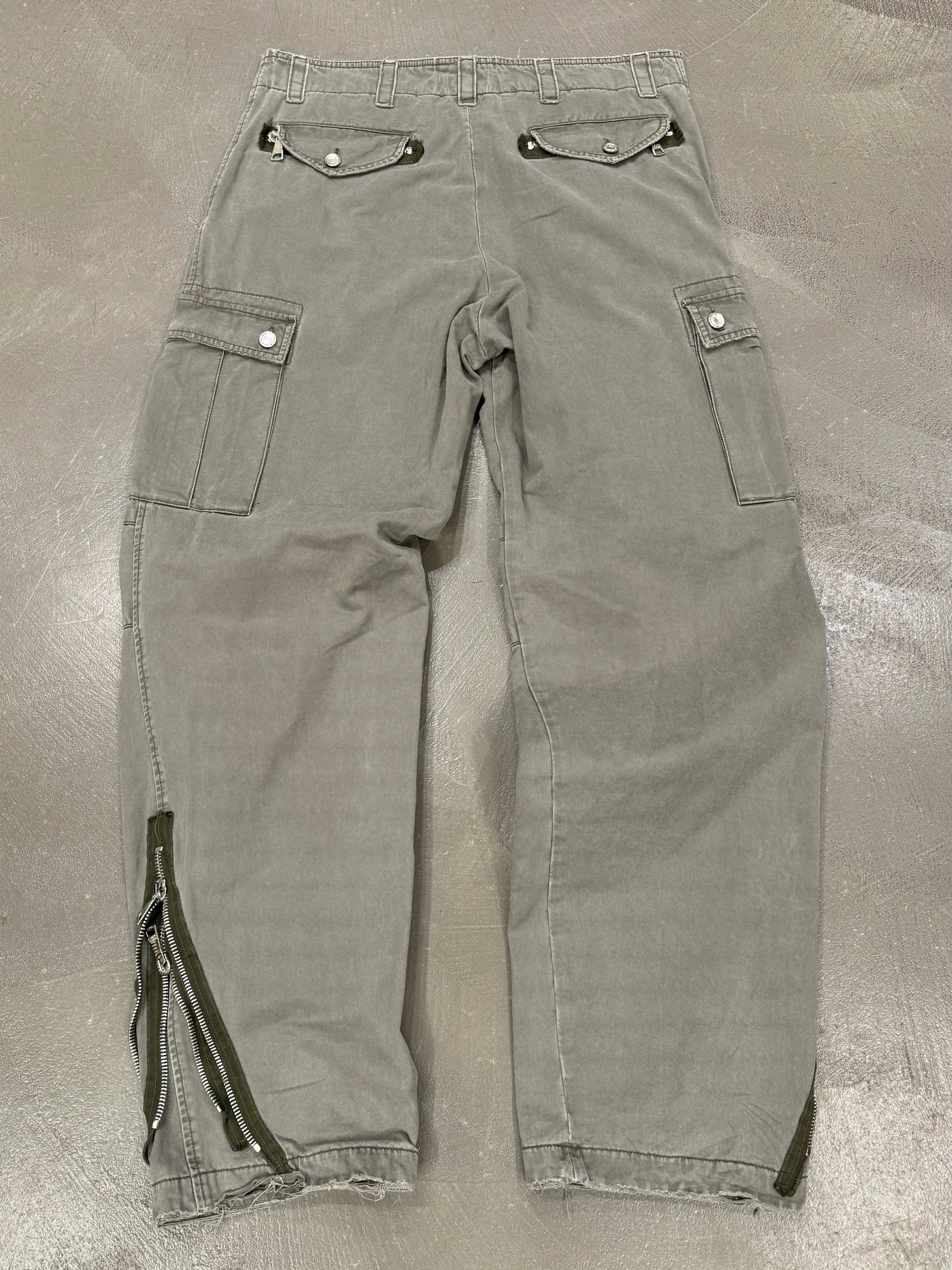 2008 Dolce & Gabbana double ankle zipper cargo pants