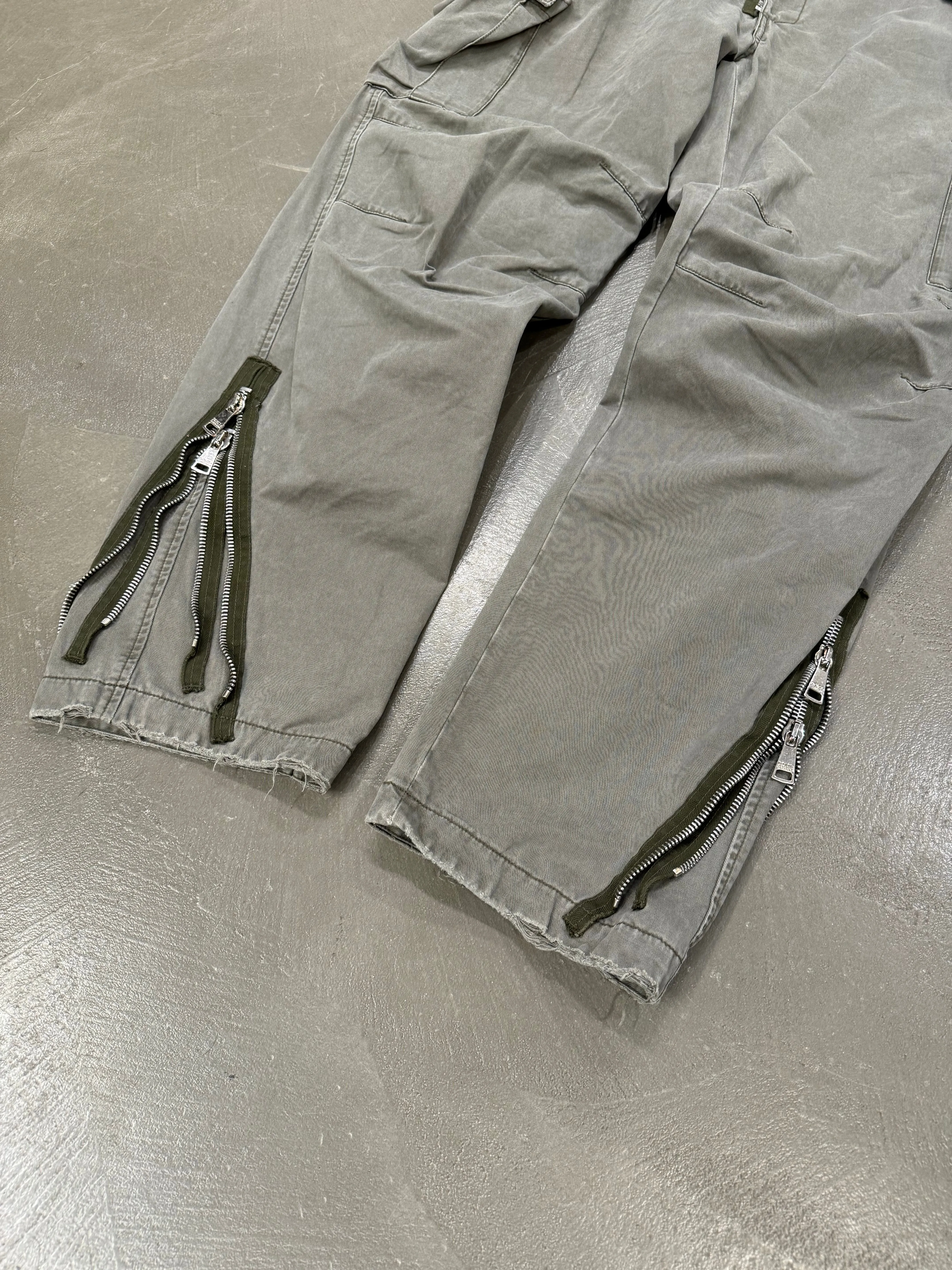 2008 Dolce & Gabbana double ankle zipper cargo pants