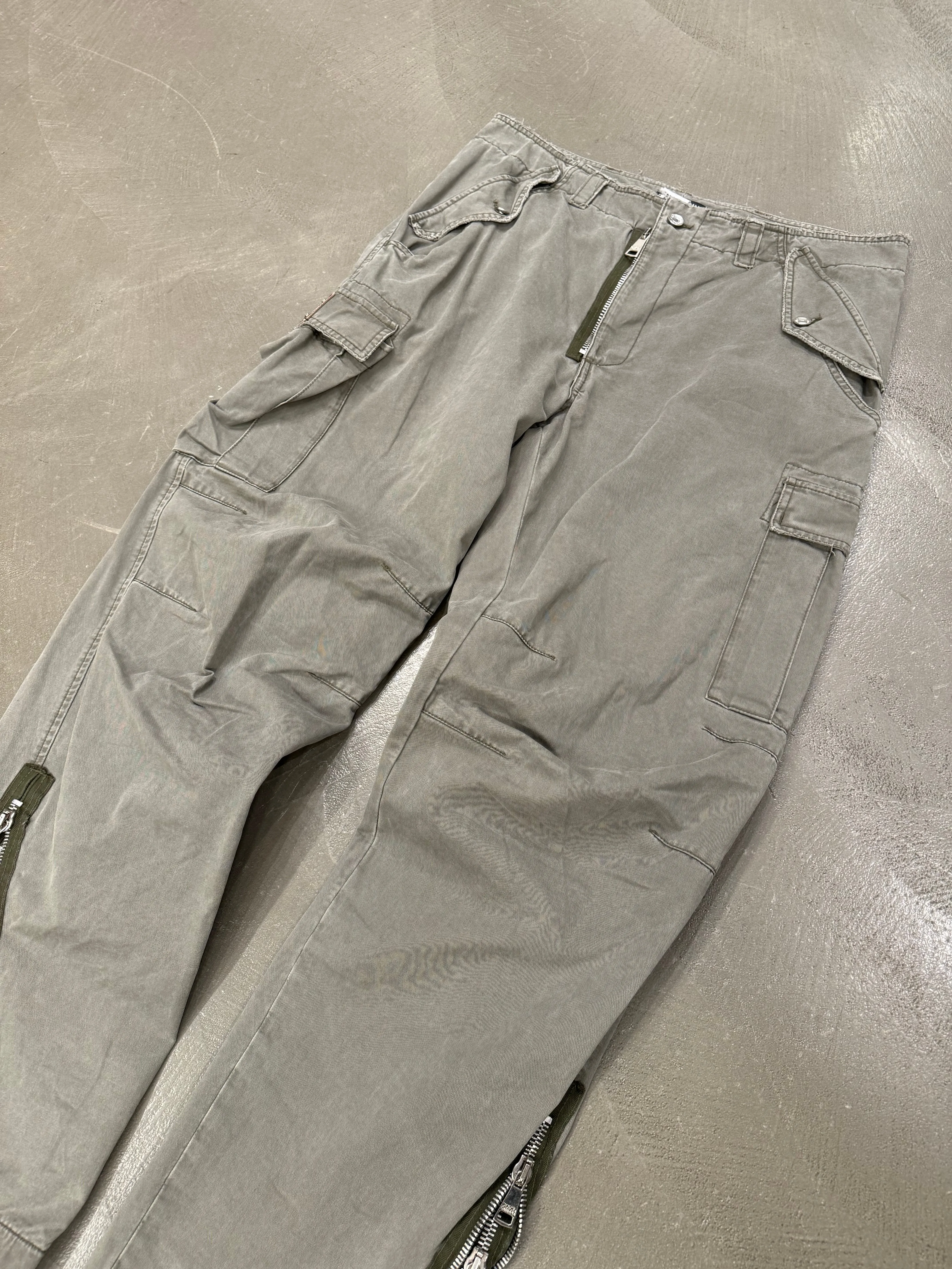 2008 Dolce & Gabbana double ankle zipper cargo pants