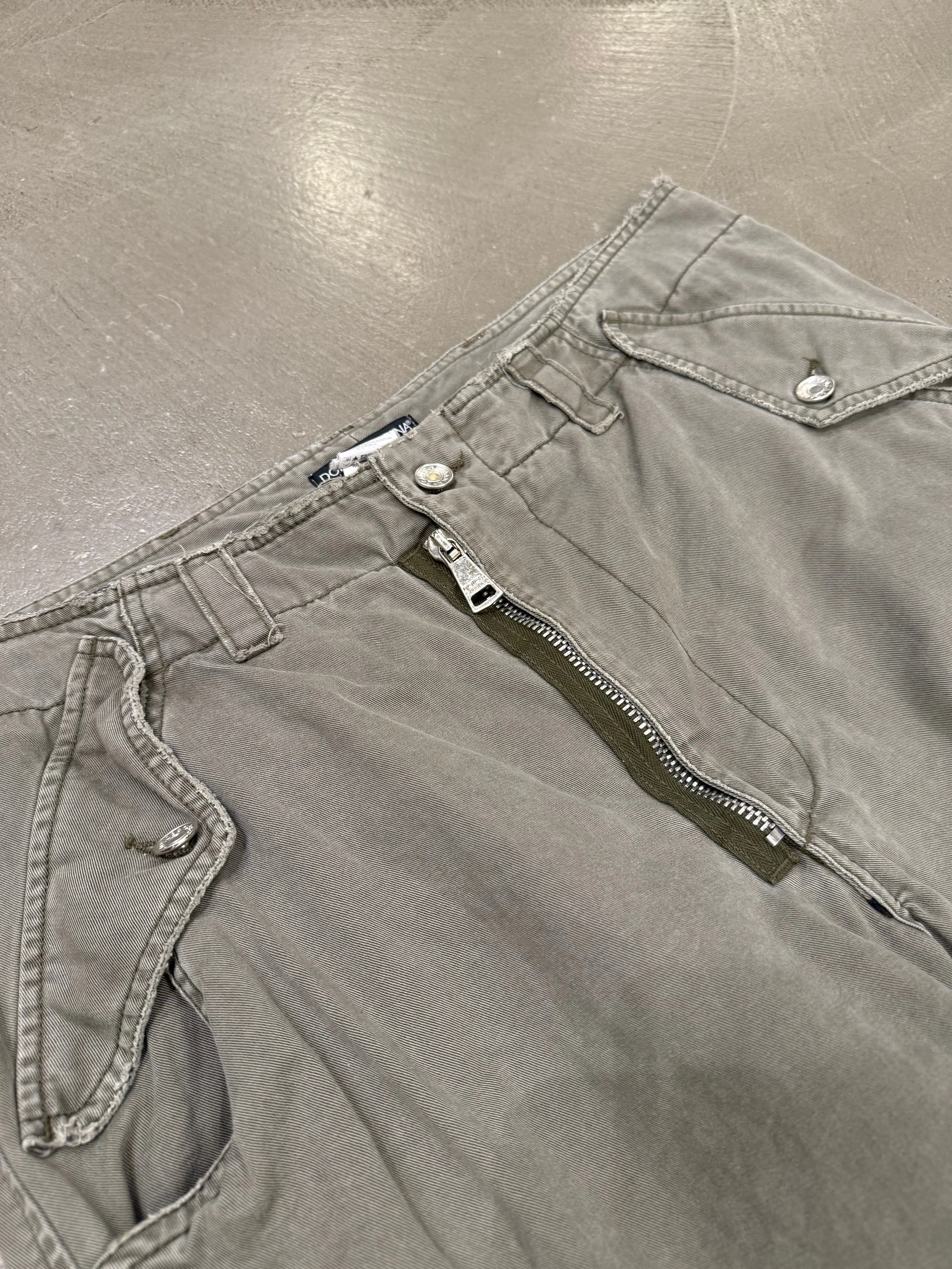2008 Dolce & Gabbana double ankle zipper cargo pants