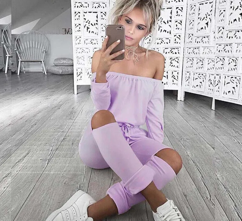 6 Color Rompers Womens Jumpsuit Sexy Off Shoulder Long Sleeve Autumn Elegant Bodycon Bodysuit Bandage Jumpsuits