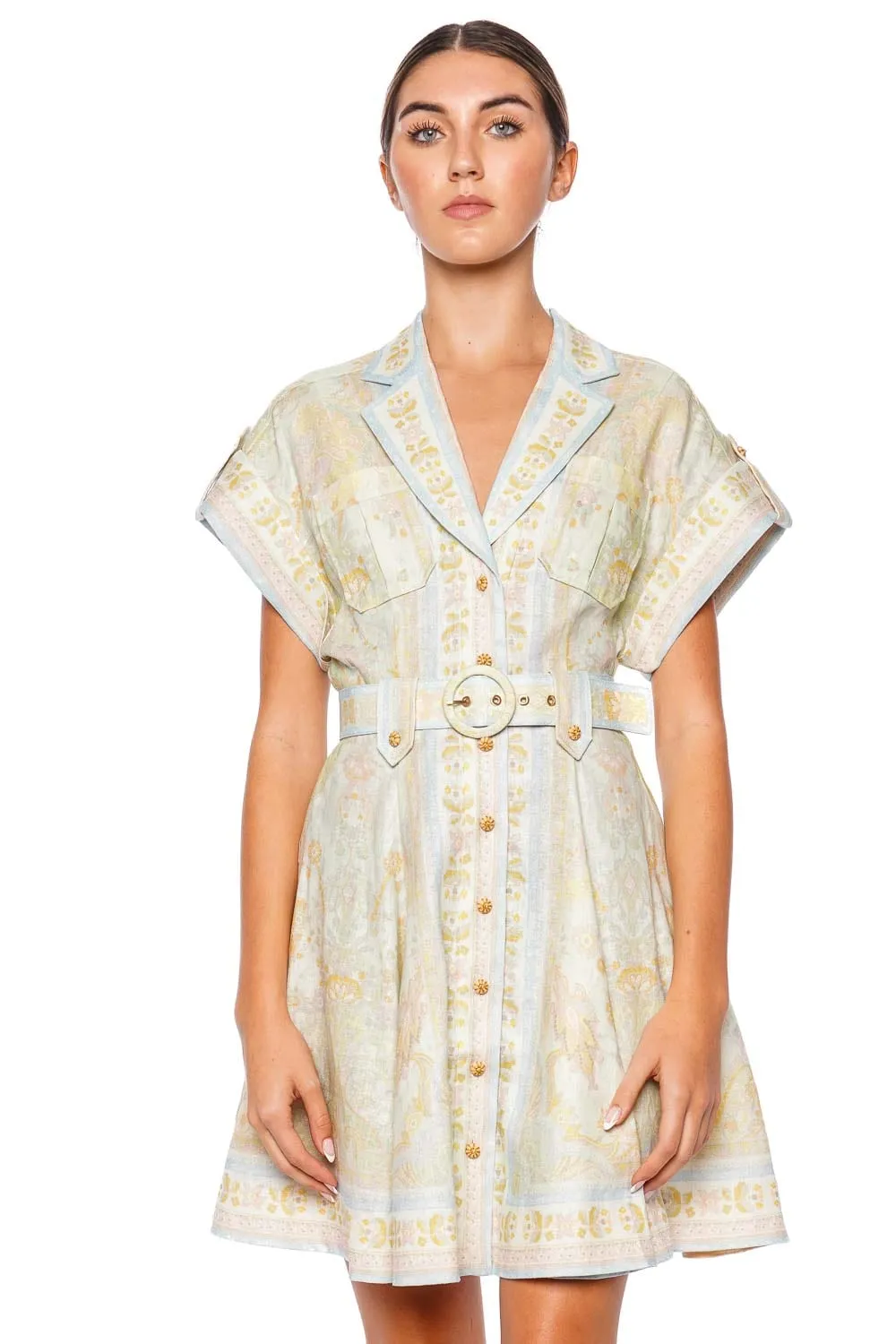 Acacia Belted Mini Shirt Dress