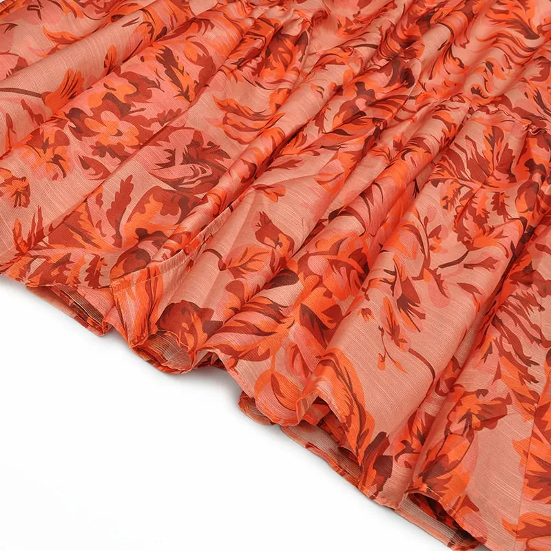 AMARETTO Long Button Front Crepe-de-chine Dress