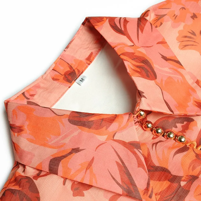AMARETTO Long Button Front Crepe-de-chine Dress