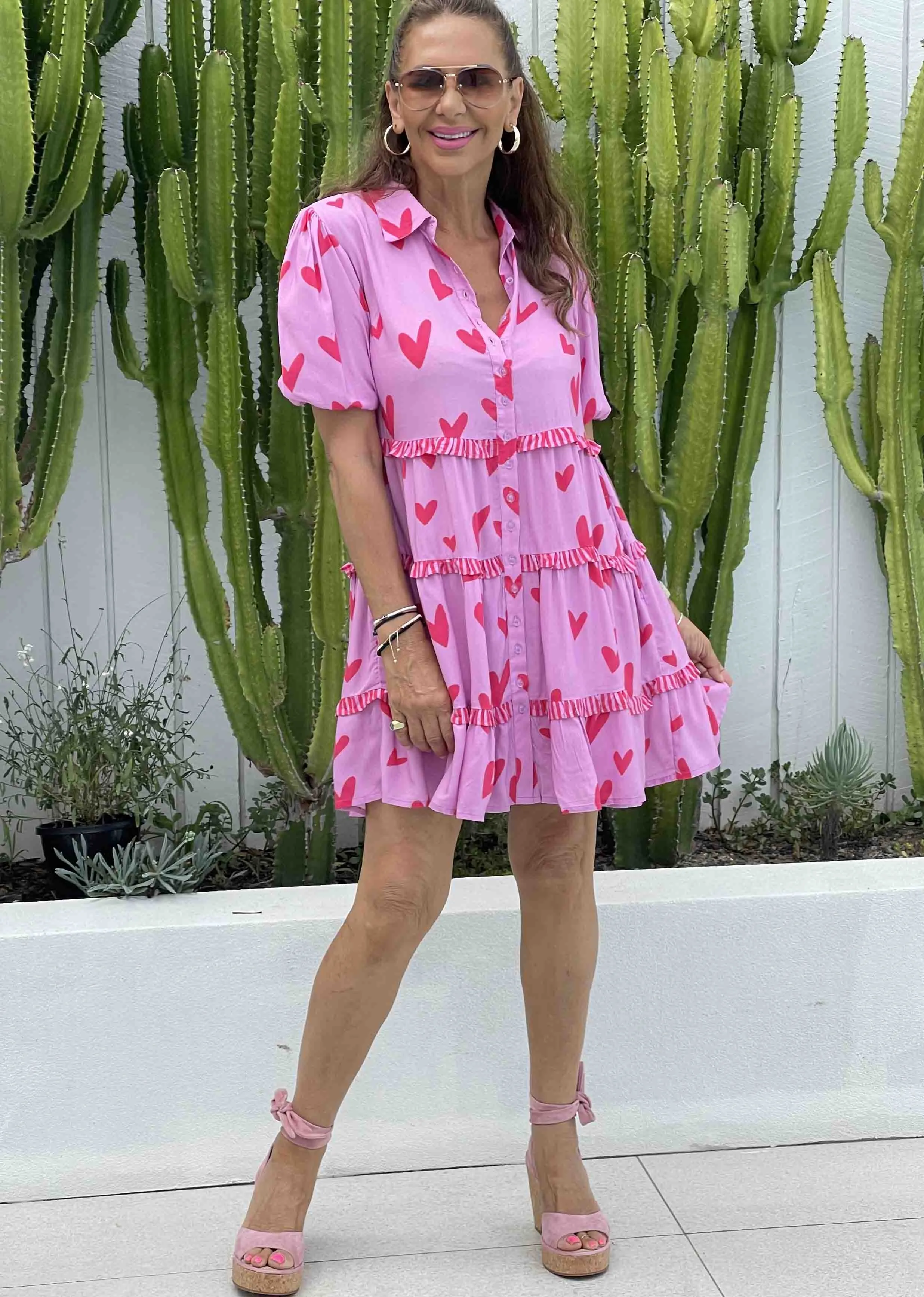 Amore Heart Dress - Pink