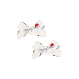 Angel Dear || Watercolor Cherries   Gingham 2 Pack Hair Bow With Clip