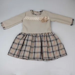 Baby Girls Beige and Tartan Dress
