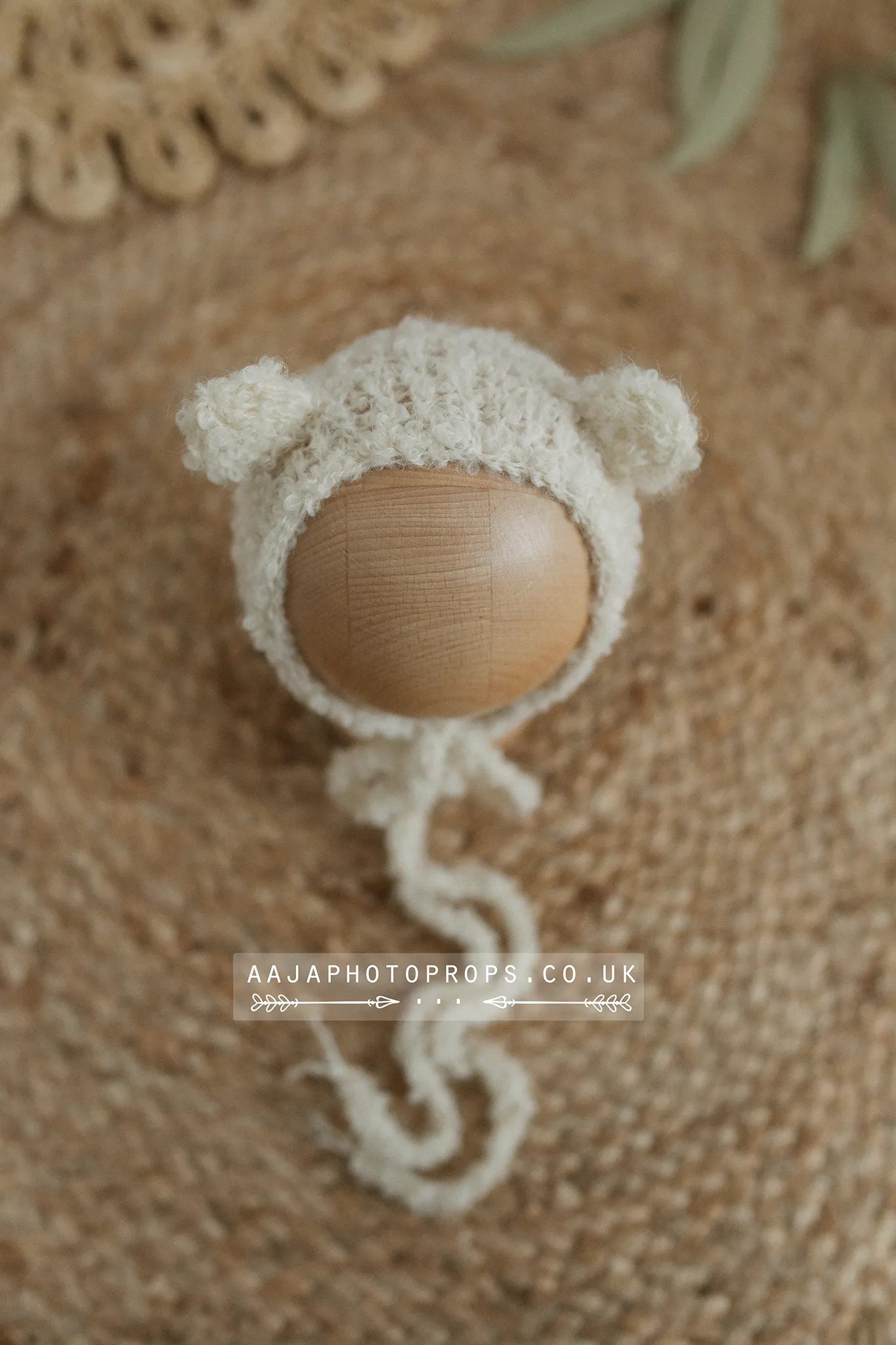 Baby newborn knitted romper, bear bonnet, wrap bundle, Cream off white, Made to order