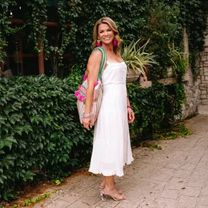 Beach Side White Tiered Sleeveless Midi Dress-FINAL SALE