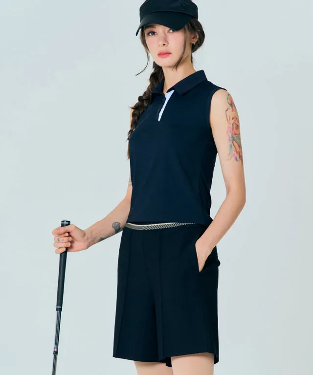 BENECIA 12 Pintuck Part 5 Shorts - Black