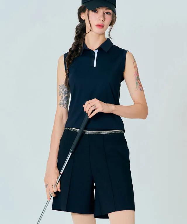 BENECIA 12 Pintuck Part 5 Shorts - Black