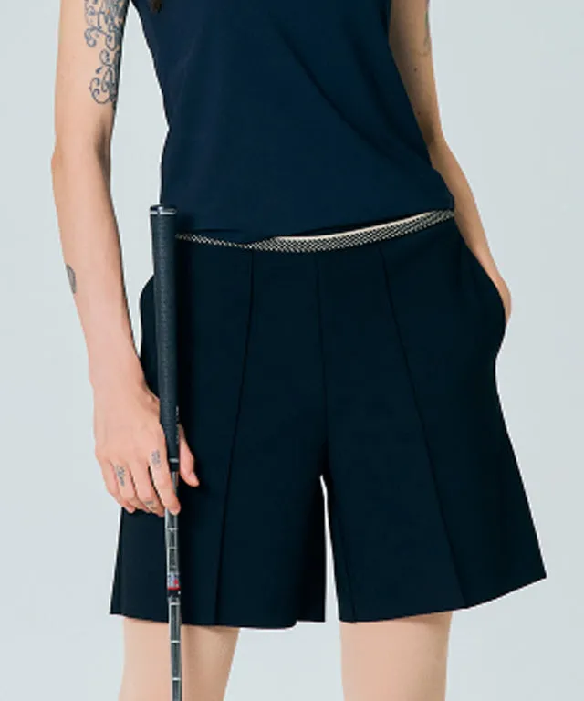 BENECIA 12 Pintuck Part 5 Shorts - Black