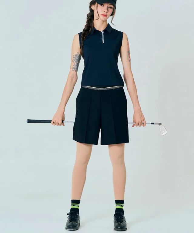 BENECIA 12 Pintuck Part 5 Shorts - Black