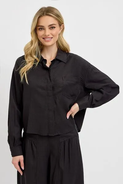 Black Button Down Long Sleeve Shirt