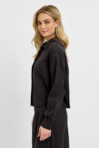 Black Button Down Long Sleeve Shirt