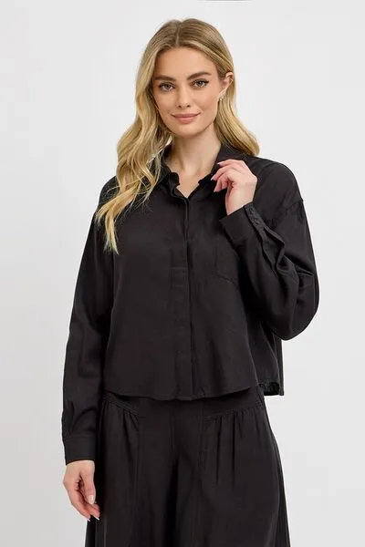 Black Button Down Long Sleeve Shirt