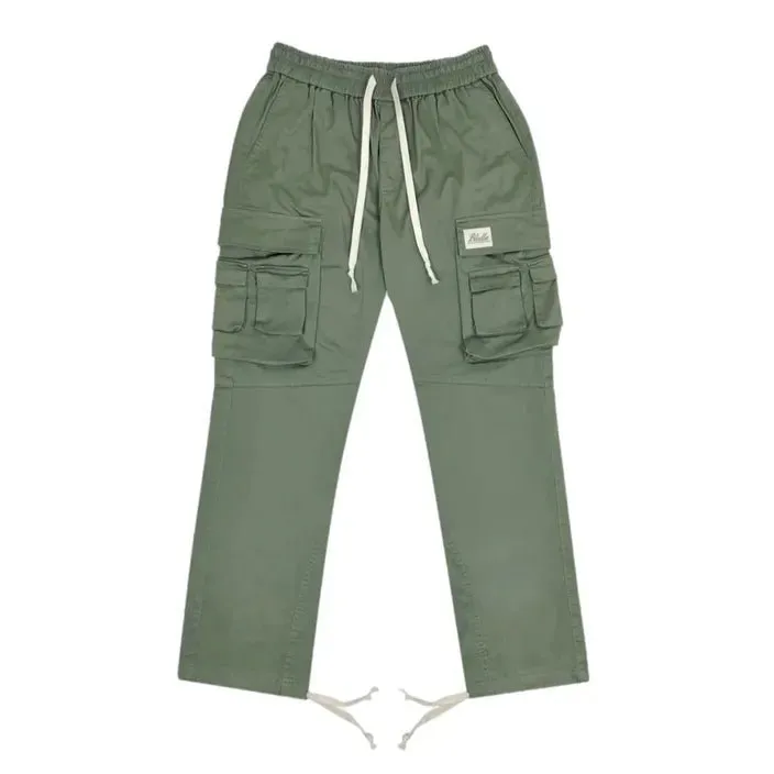 BLÉDLA Multi Cargo Cotton Pant - Army Sage