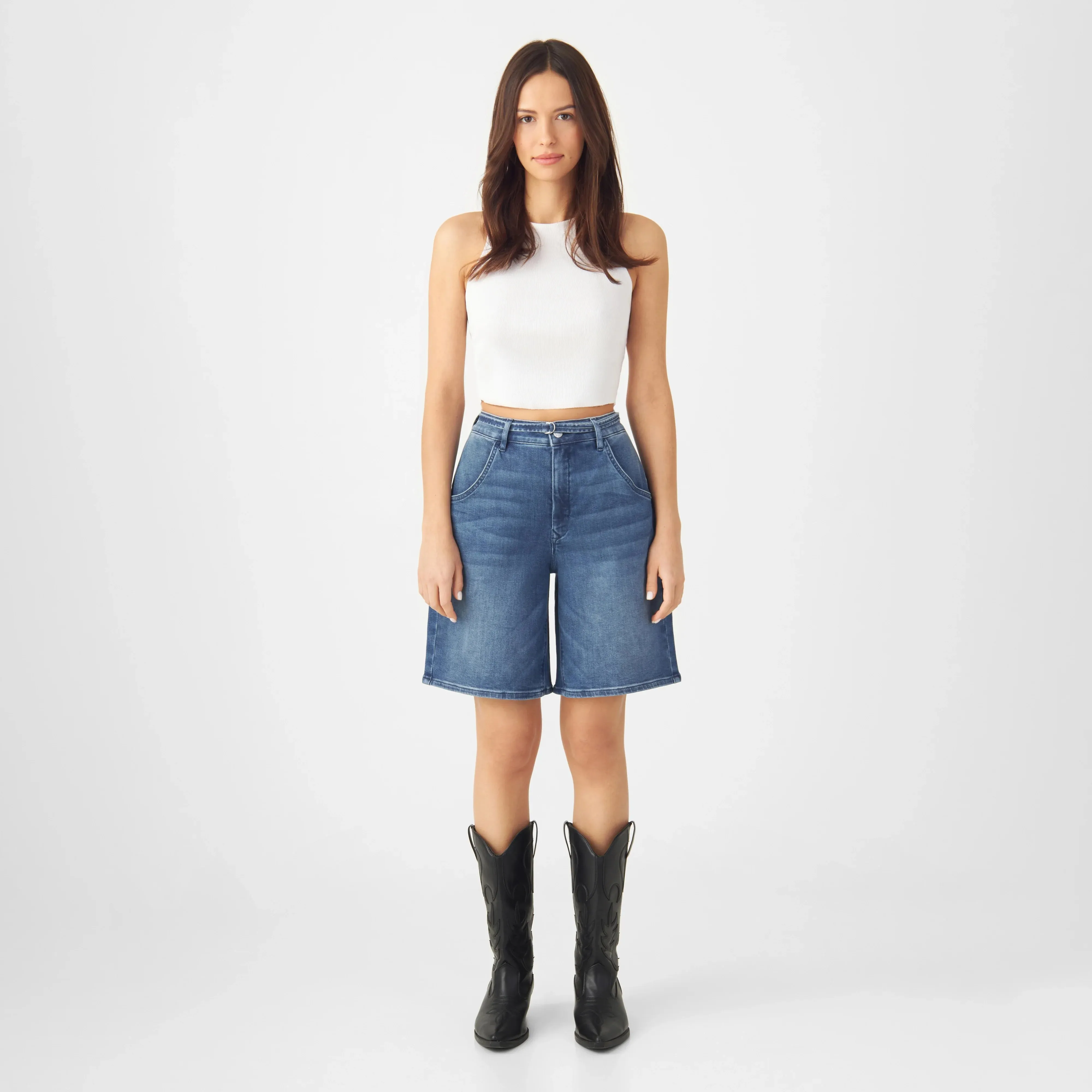 Blinky Soft Denim Shorts Vintage Blue
