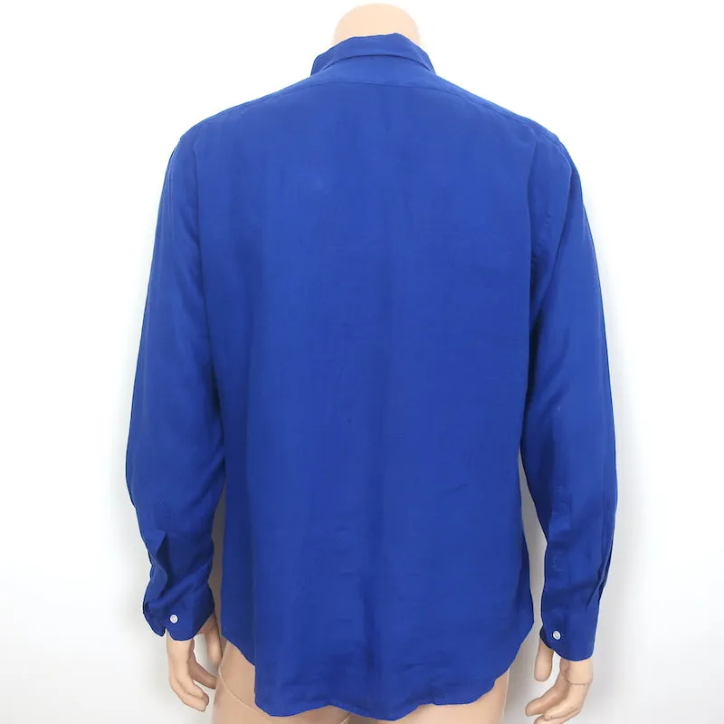 Bluemint Martin Long Sleeve Linen Button Down Shirt Blue Size Medium