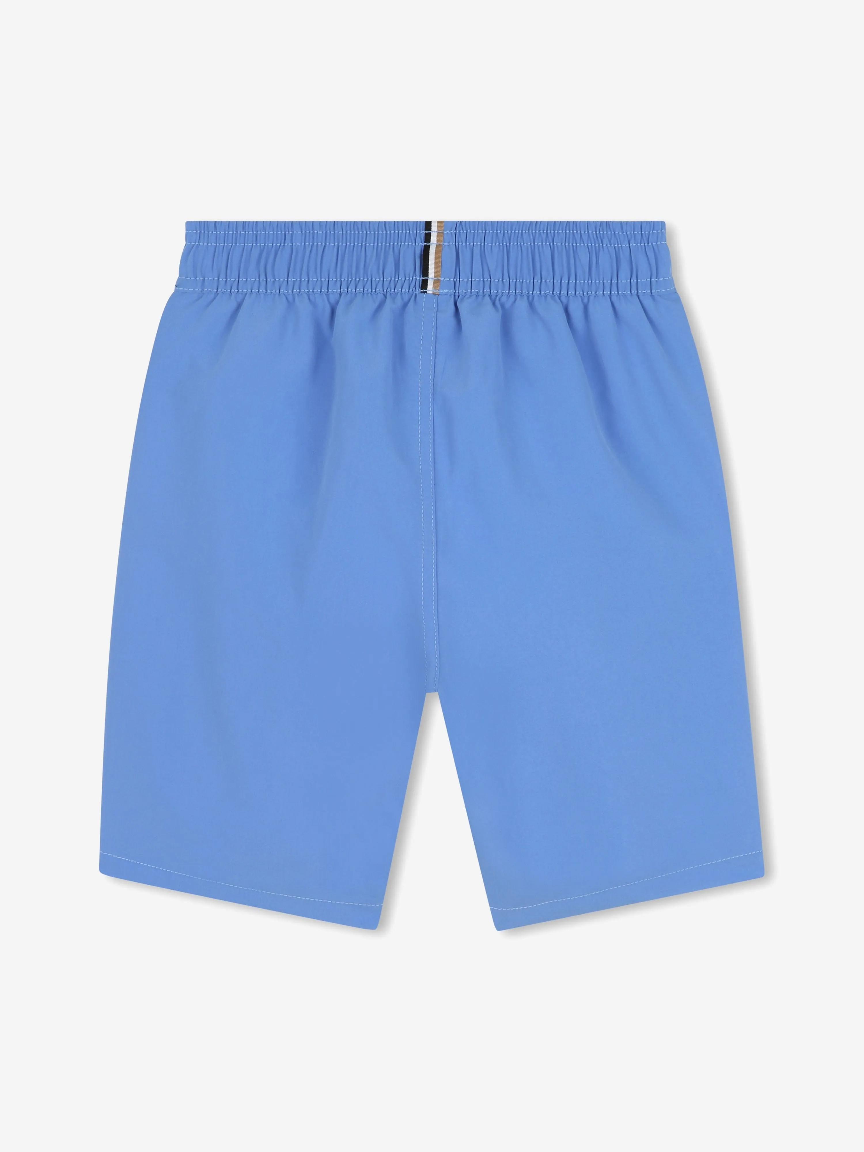 BOSS Boys Logo Print Swim Shorts in Navy