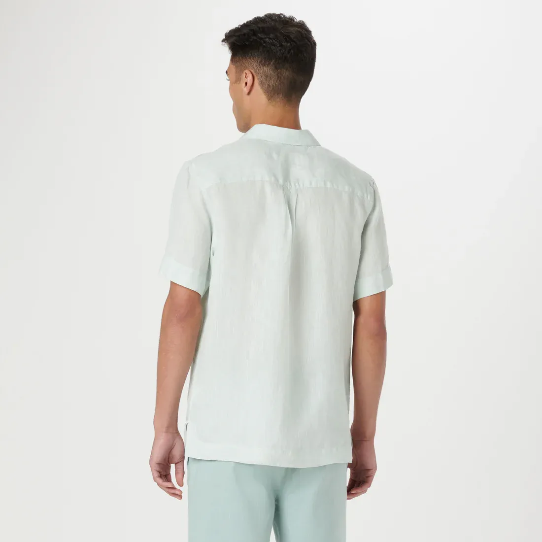 Bugatchi Jackson Short Sleeve Linen Shirt - Seafoam