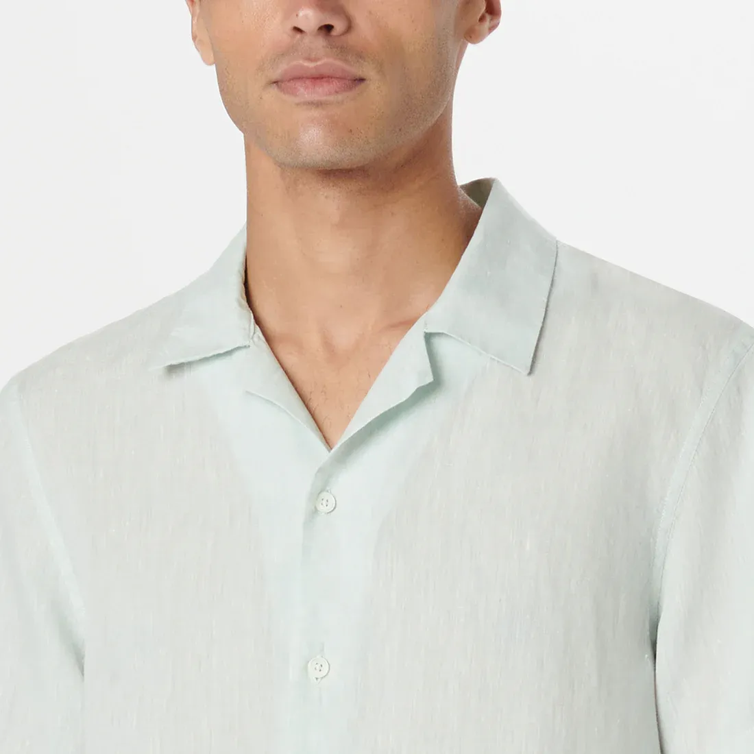 Bugatchi Jackson Short Sleeve Linen Shirt - Seafoam
