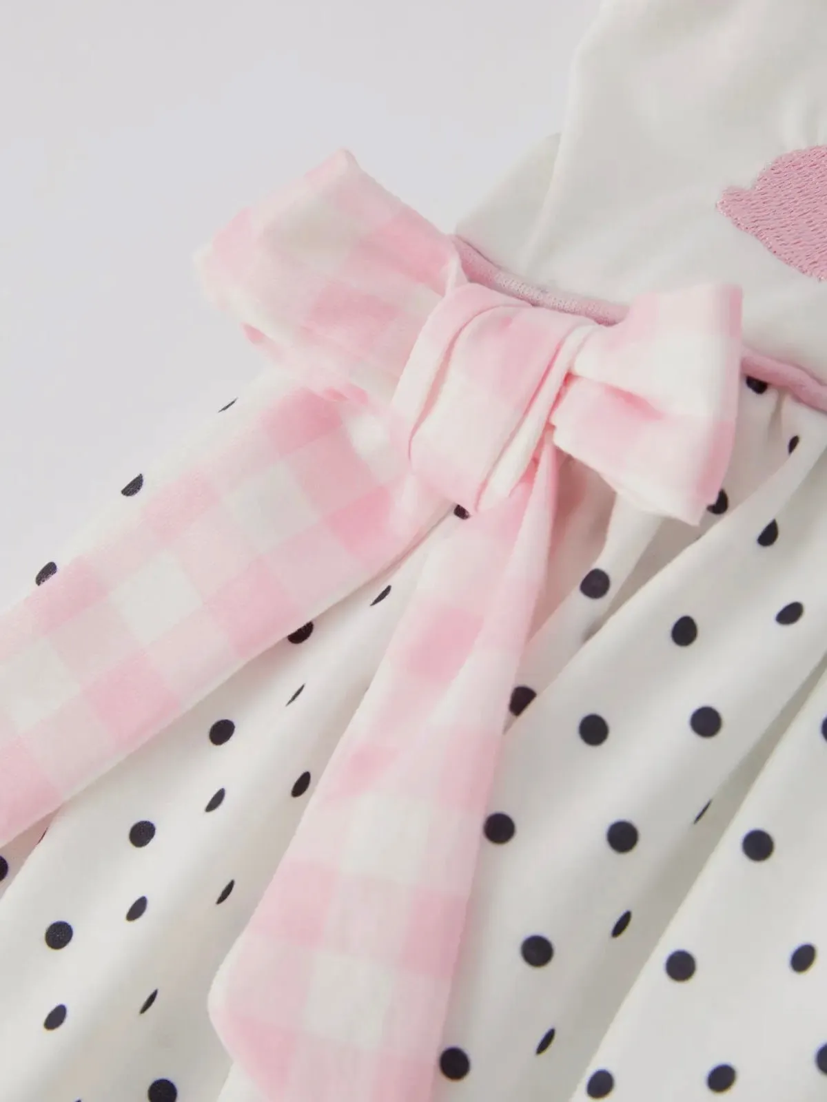 Bunny Hop & Dots Smocked Bubble: White Multi