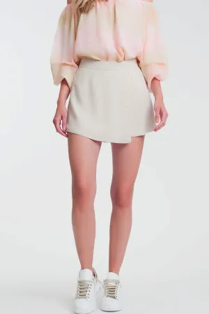 button detail shorts