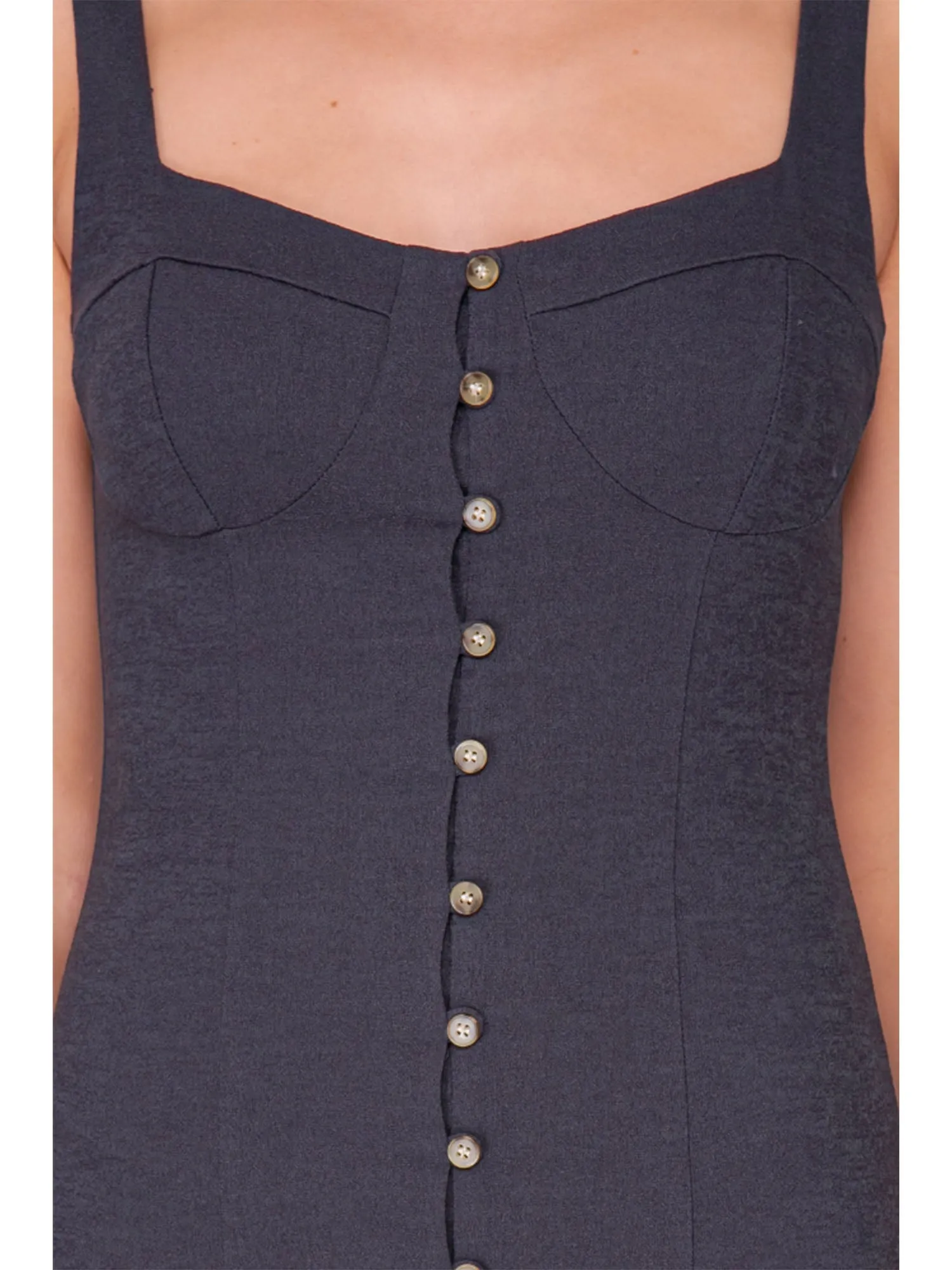 Button Down Bodycon Midi Dress