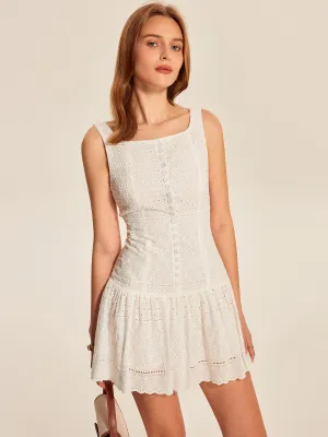 Button-Front Hollow Dress
