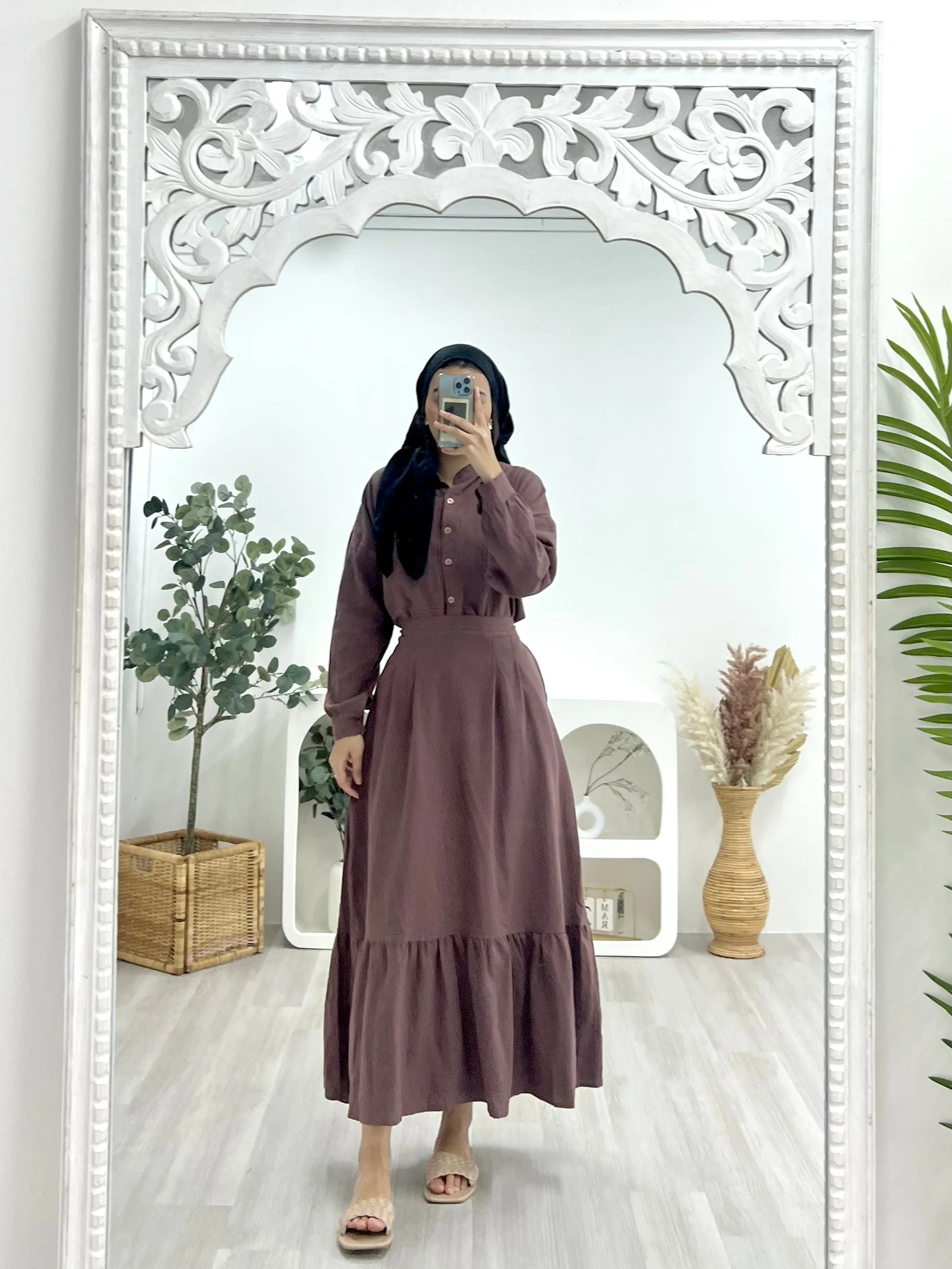 Button-Up Skirt Set