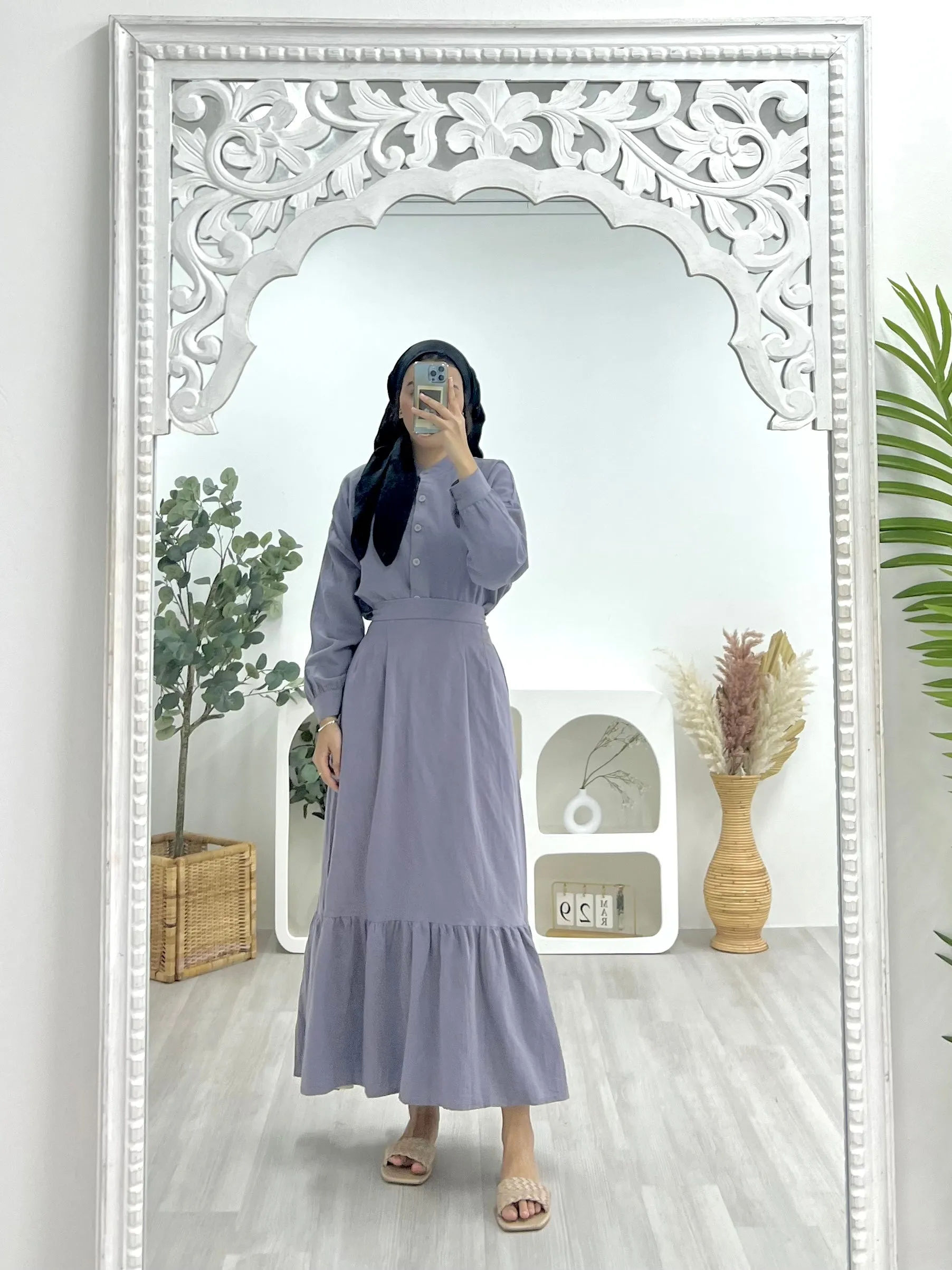 Button-Up Skirt Set