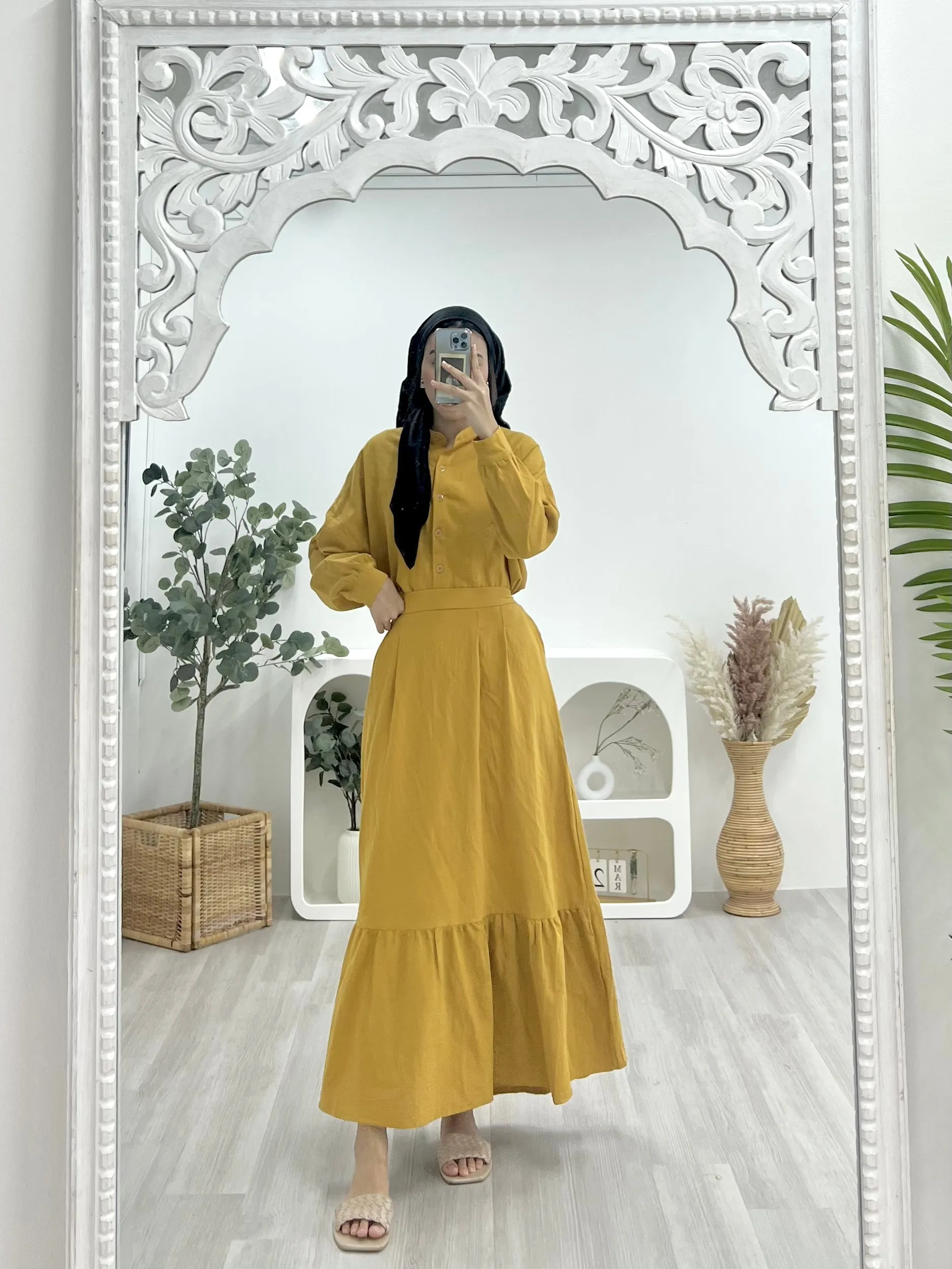 Button-Up Skirt Set