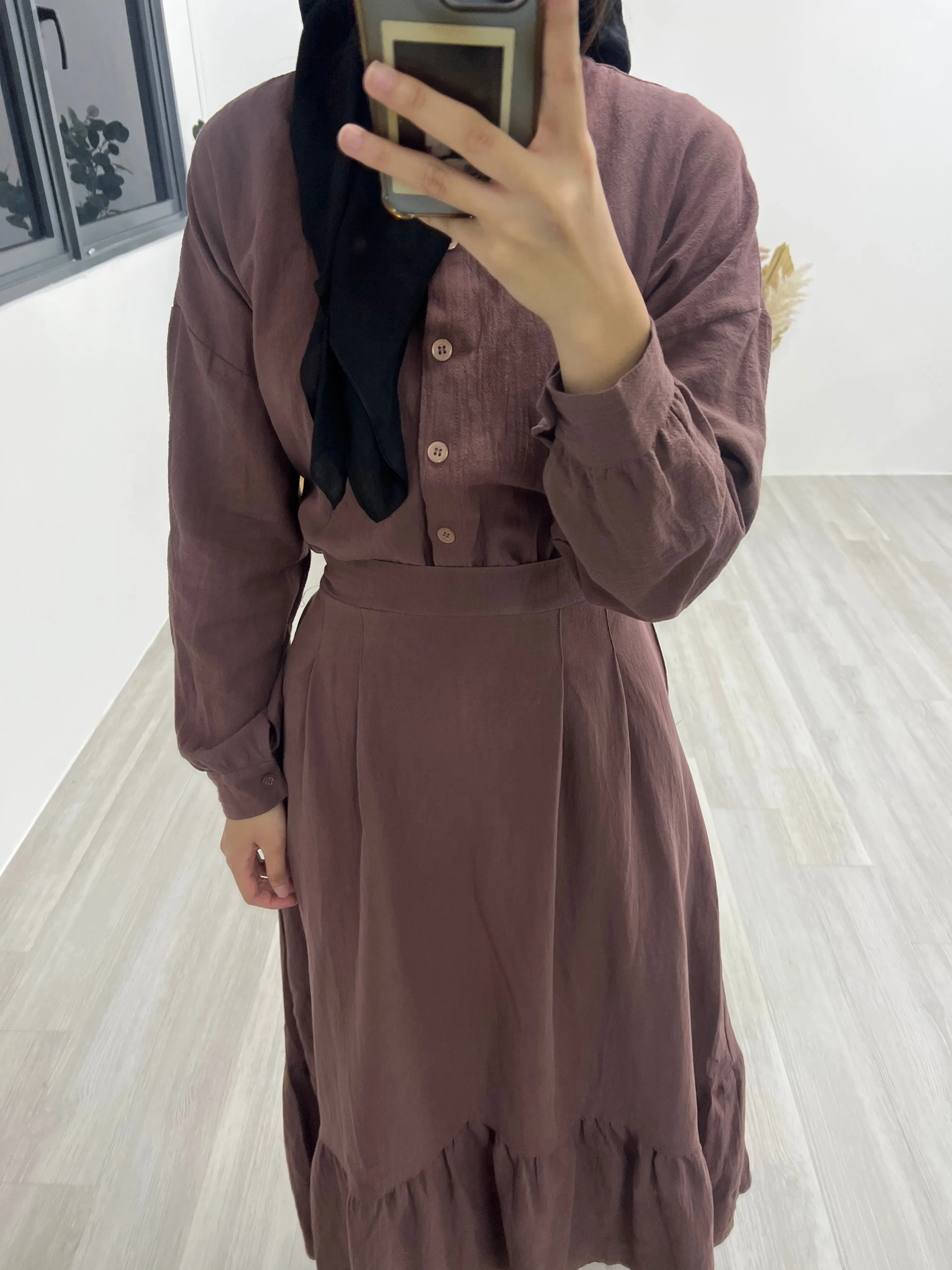 Button-Up Skirt Set