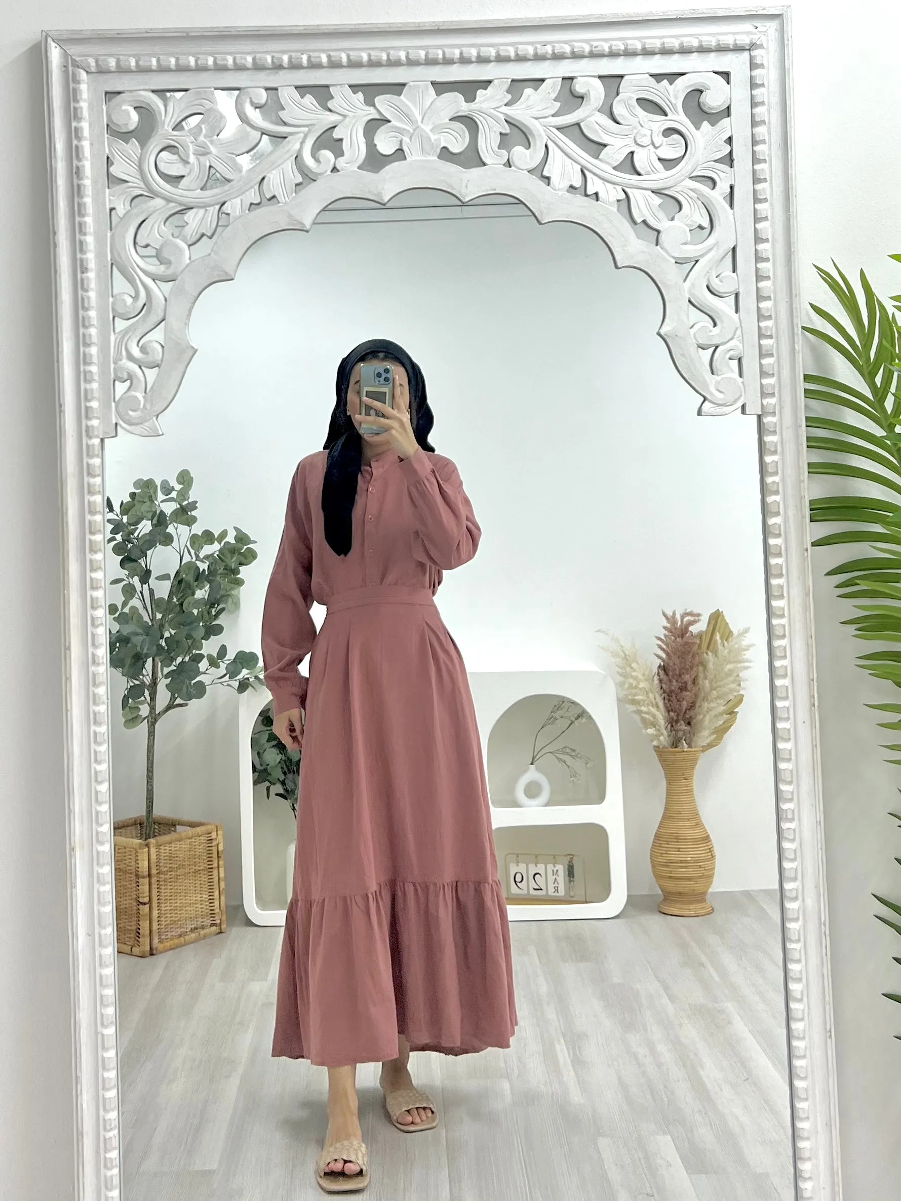 Button-Up Skirt Set