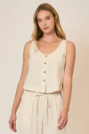 Button Up Sleeveless Top