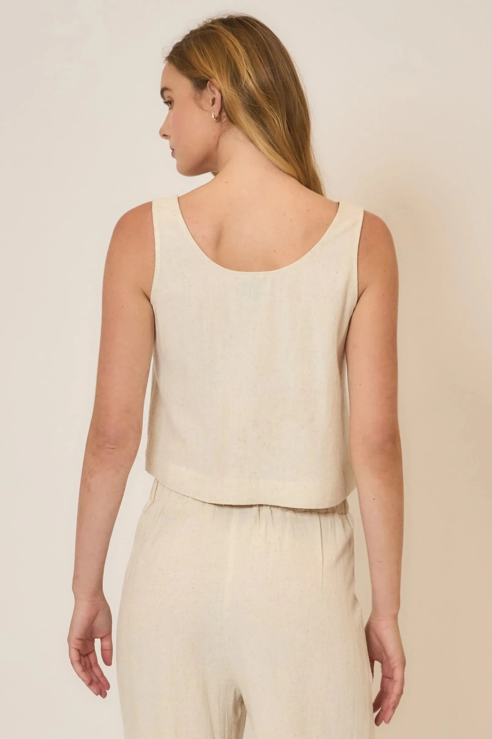 Button Up Sleeveless Top