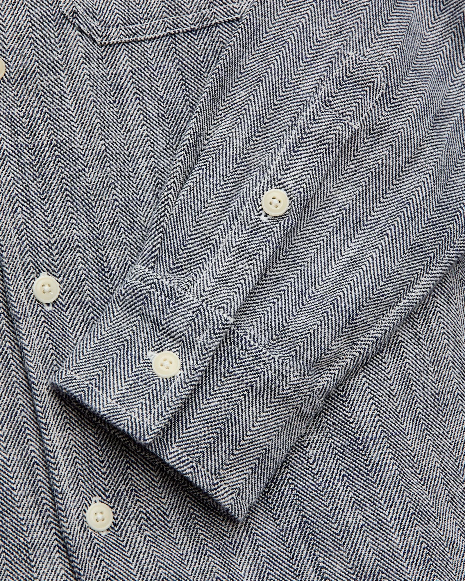 Camp Shirt in Black Linen Herringbone Twill