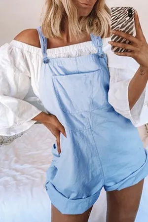 Casual Solid Patchwork Square Collar Straight Jumpsuits(3 Colors)