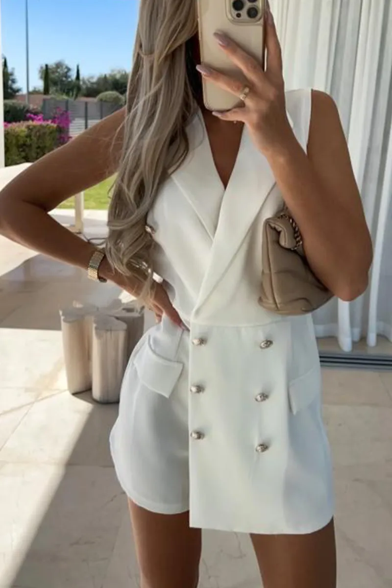 Casual Solid Patchwork V Neck Straight Jumpsuits(6 Colors)