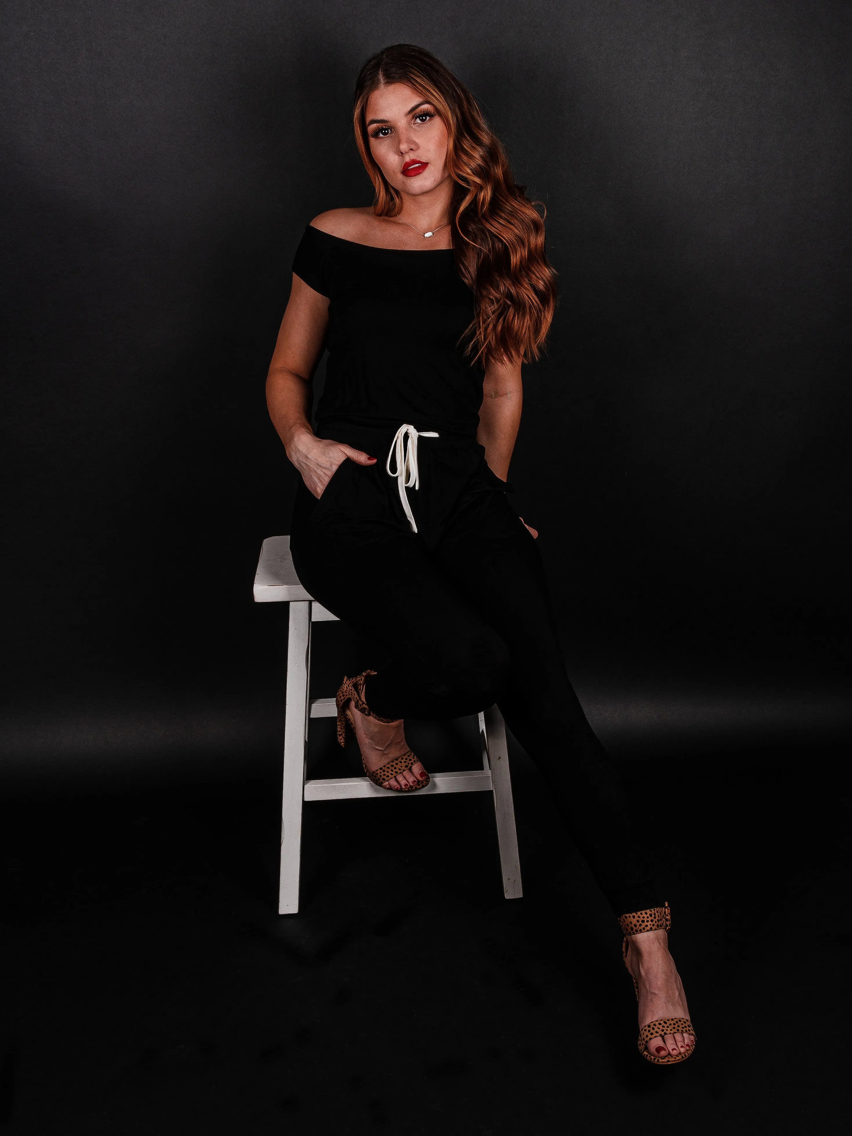 Casually Yours Off The Shoulder Pocketed Jumpsuit