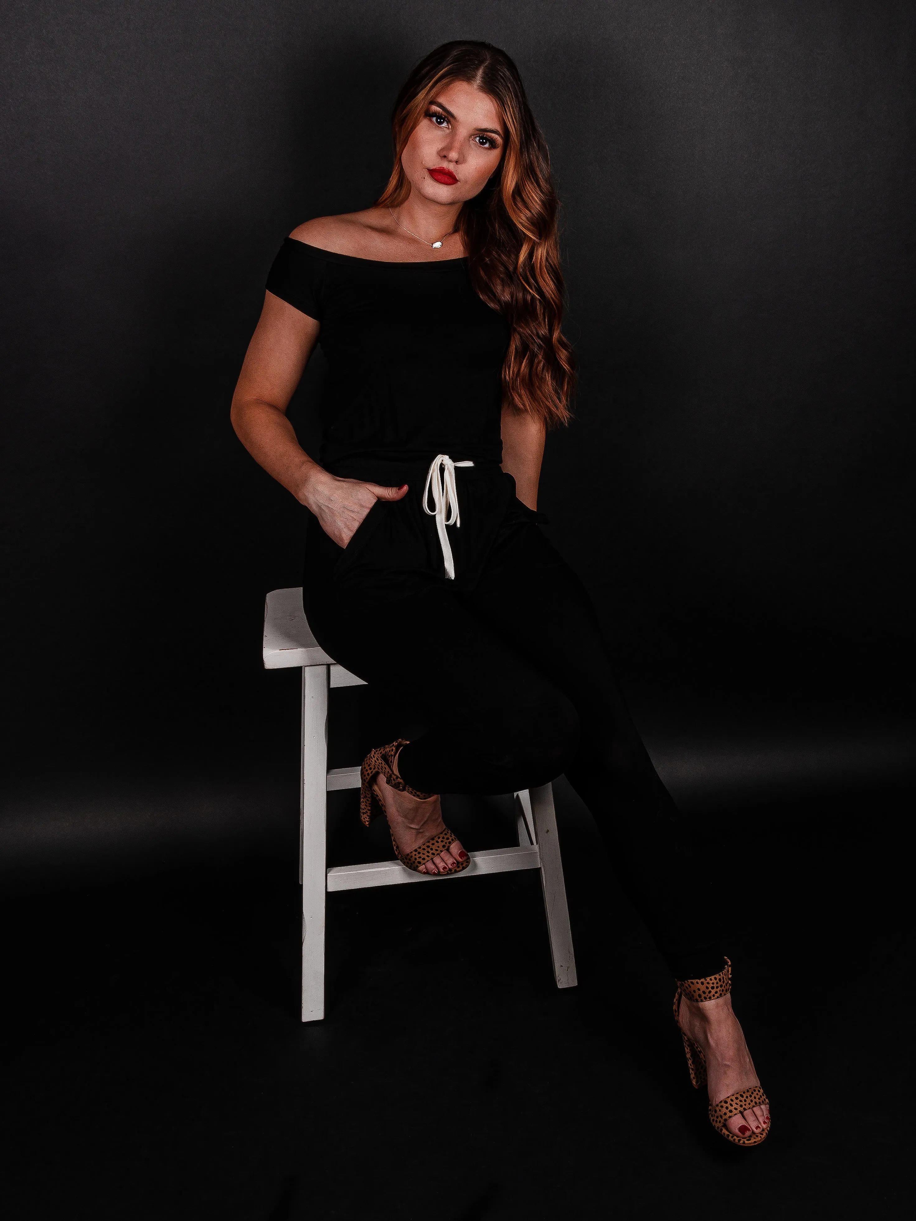 Casually Yours Off The Shoulder Pocketed Jumpsuit