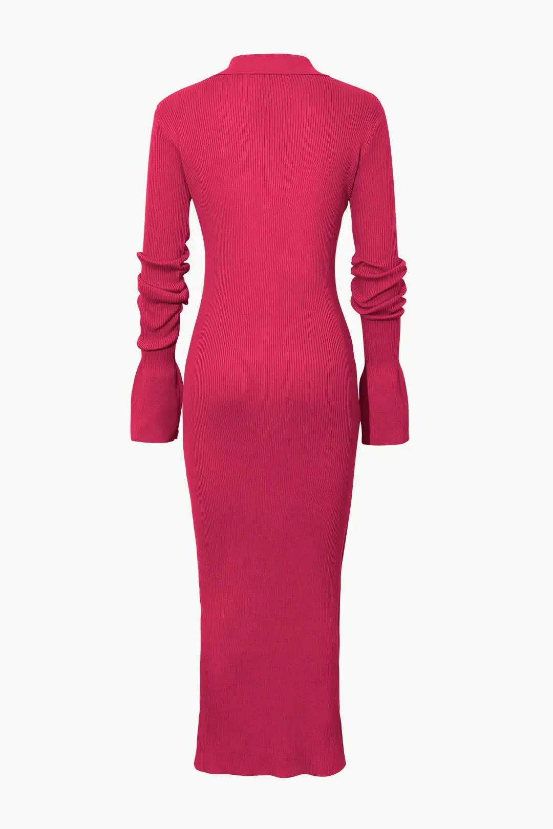 Charlotte - Elegant Ribbed Button Detail Woman's Maxi Dress