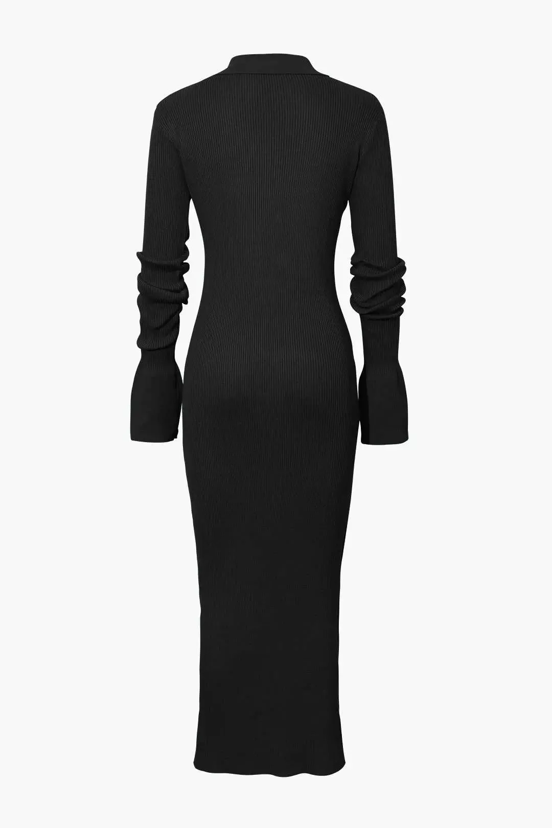 Charlotte - Elegant Ribbed Button Detail Woman's Maxi Dress