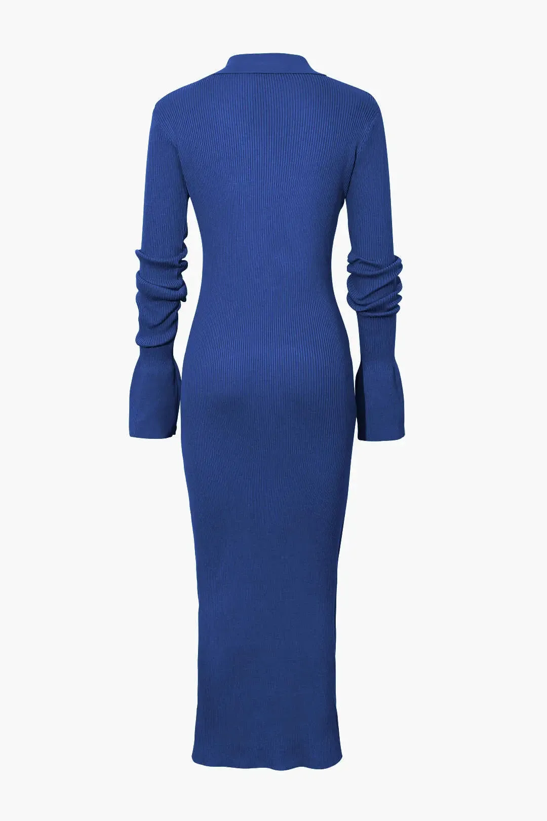 Charlotte - Elegant Ribbed Button Detail Woman's Maxi Dress