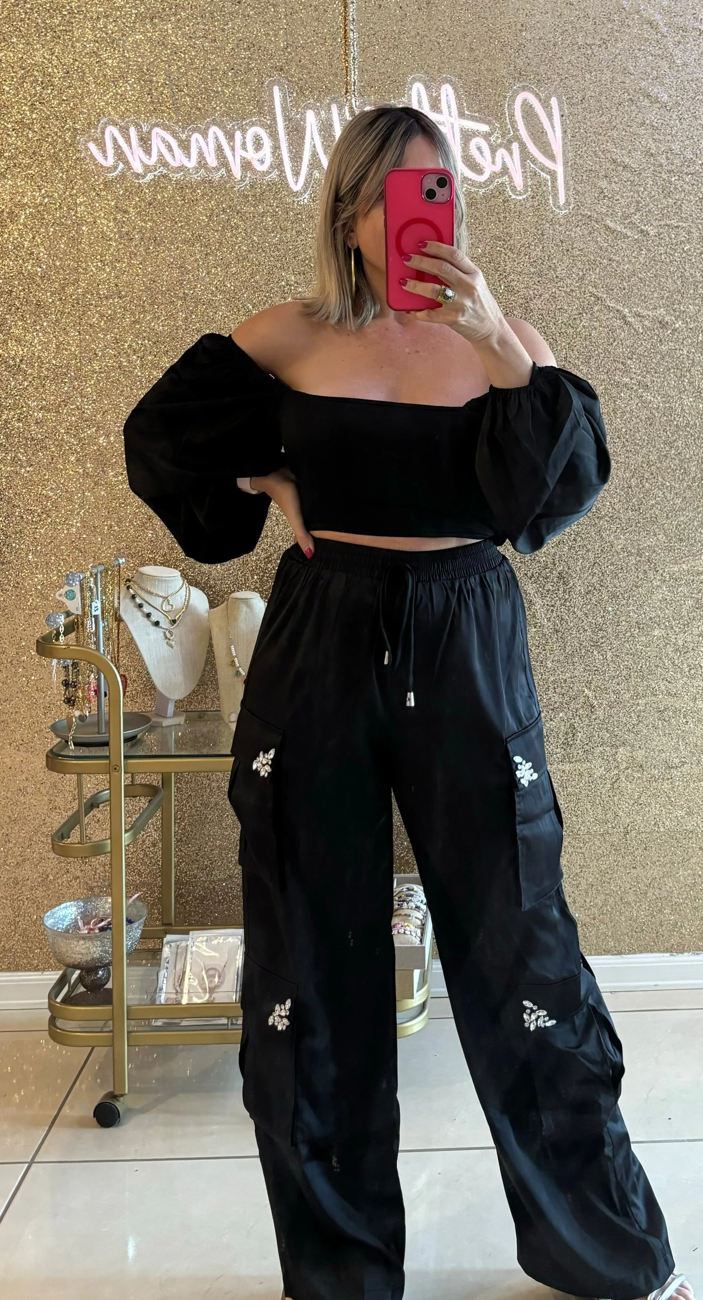 Choe Satin Cargo Pants
